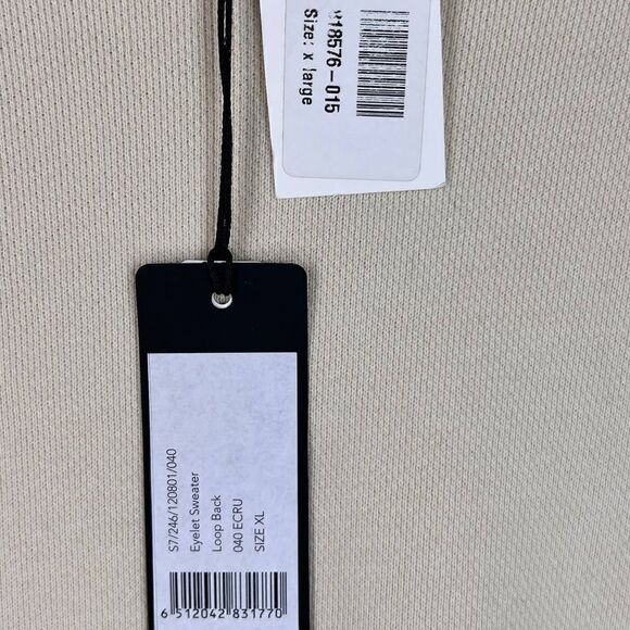 New Joseph Women Sweater 100% Cotton Pullover Loop Back Eyelet Sweatshirt US XL - Picture 4 of 13